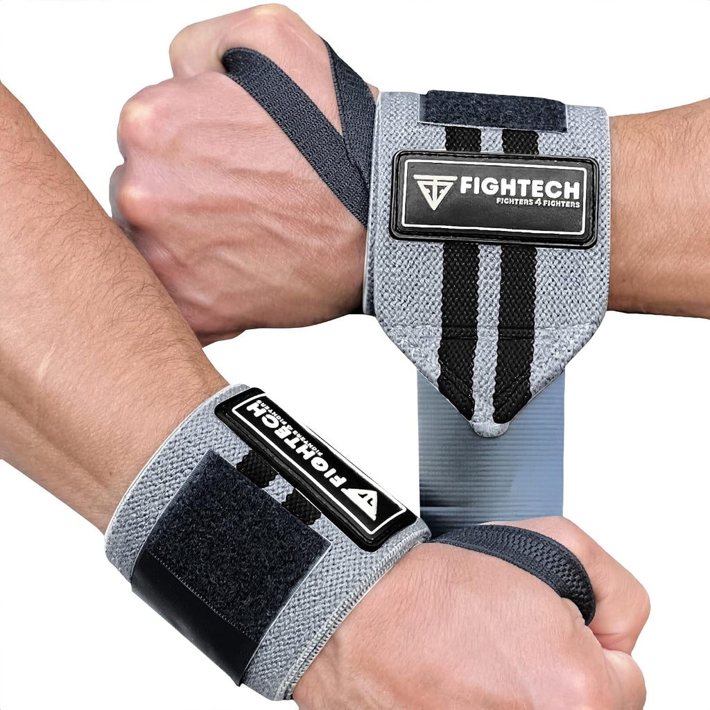 Professional Grade 18-Inch Wrist Wraps for Weightlifting | Ideal for Powerlifting, Strength Training, and Bodybuilding (Gray)