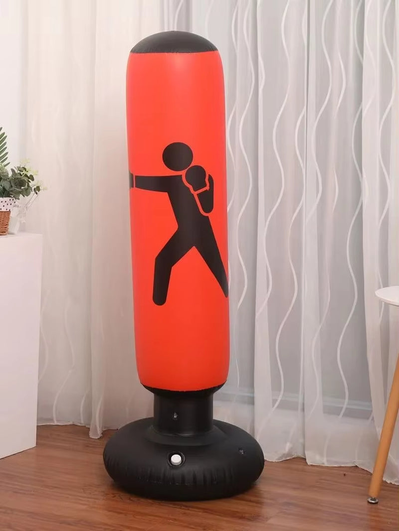 160cm Heavy-Duty Inflatable Standing Boxing Bag for Fitness Training and Stress Relief