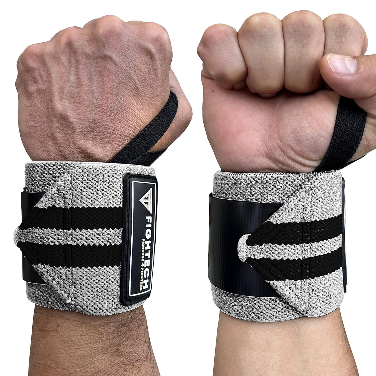 Professional Grade 18-Inch Wrist Wraps for Weightlifting | Ideal for Powerlifting, Strength Training, and Bodybuilding (Gray)