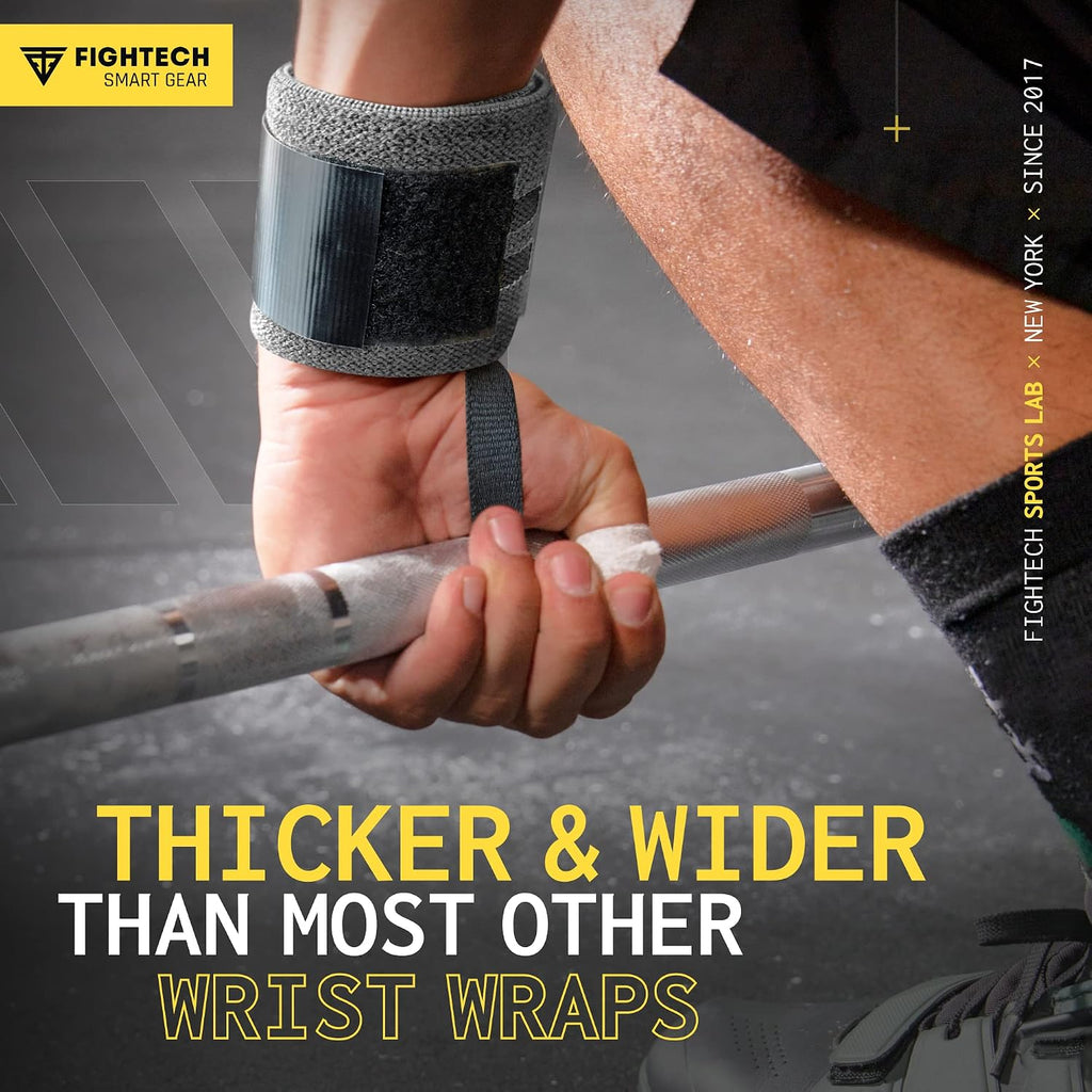 Professional Grade 18-Inch Wrist Wraps for Weightlifting | Ideal for Powerlifting, Strength Training, and Bodybuilding (Gray)