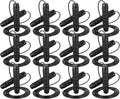 12 Pieces Adjustable Jump Ropes with Ball Bearings, Foam Handles, Steel Wire PVC Coated, Fitness Exercise Training for Men Women, Black