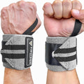 Professional Grade 18-Inch Wrist Wraps for Weightlifting | Ideal for Powerlifting, Strength Training, and Bodybuilding (Gray)