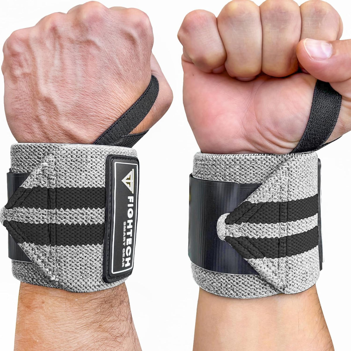 Professional Grade 18-Inch Wrist Wraps for Weightlifting | Ideal for Powerlifting, Strength Training, and Bodybuilding (Gray)
